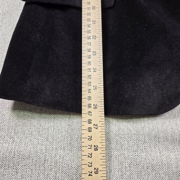 Talbots Black Velvet Blazer Women's 14 Lined Career Preppy Academia Holiday - Picture 10 of 10